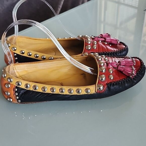 Prada Stuuded Tassel Slip-on Loafers - Picture 8 of 11